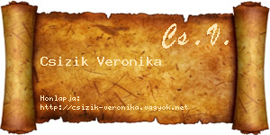 Csizik Veronika névjegykártya